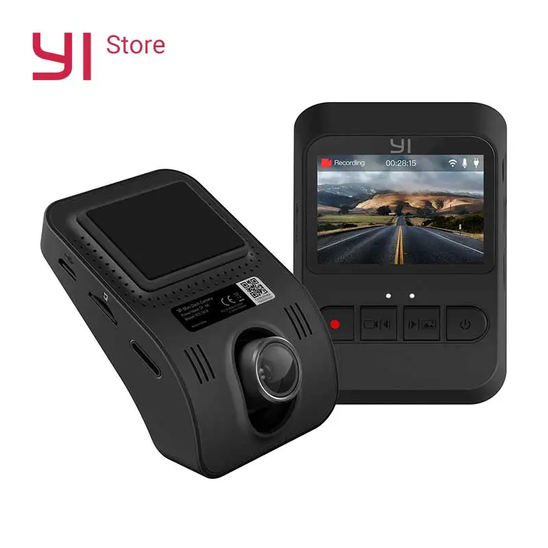 YI Mini Dash камера 1080p HD видео WiFi Встроенная большая апертура международная версия черный