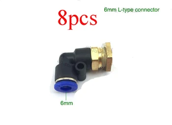 

Yuenhoang 8PCS D6 D12 L-shape Connector 6mm 12mm Quick Release Water Pipe Pneumatic Joint for RC Plant Spraying Gimbal
