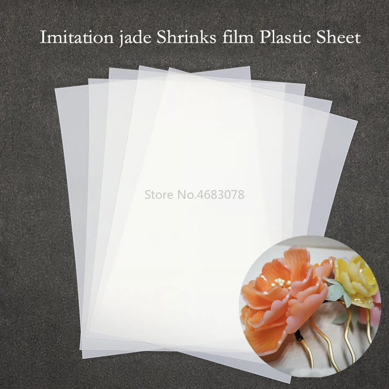 Folha de Plástico Imitação Jade Encolhe Filme 0.3mm Espessura Faça Você Mesmo Artesanato Decorando Filmes Não Imprimível 27.8×20.3 cm 10 Pçs