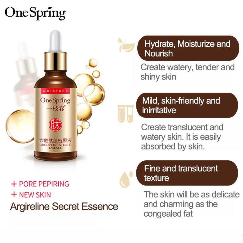 OneSpring Argireline Collagen Liquid Face Serum Anti-Wrinkle Anti-Aging Freckle Cream Skin Care Hyaluronic Acid Essence Moisture
