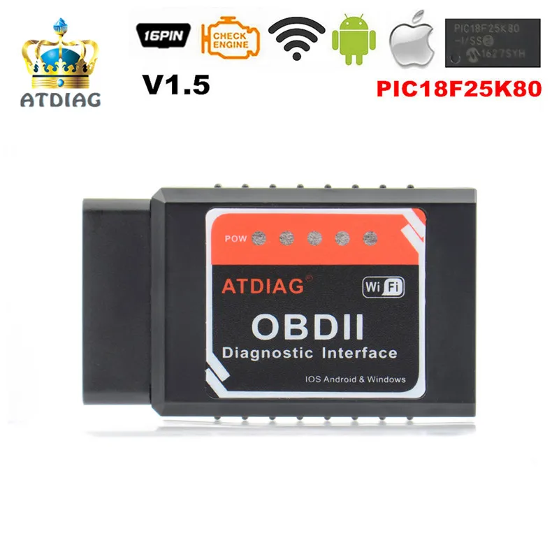 25K80 ATDIAG PIC18F25K80 Super Mini ELM327 V1.5 Wifi OBD2 obd2 считыватель кодов ELM 327 Bluetooth Wi Fi Android/IOS|super mini