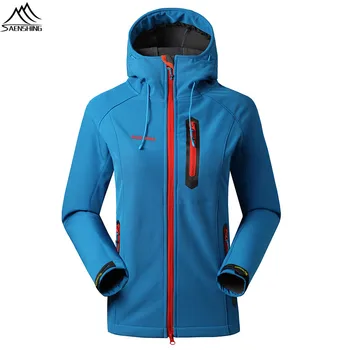 

SAENSHING Women Coat Waterproof Casaco Feminino Outdoor Softshell Jacket Rain Coat Windproof Camping Fleece Rain Jacket Female