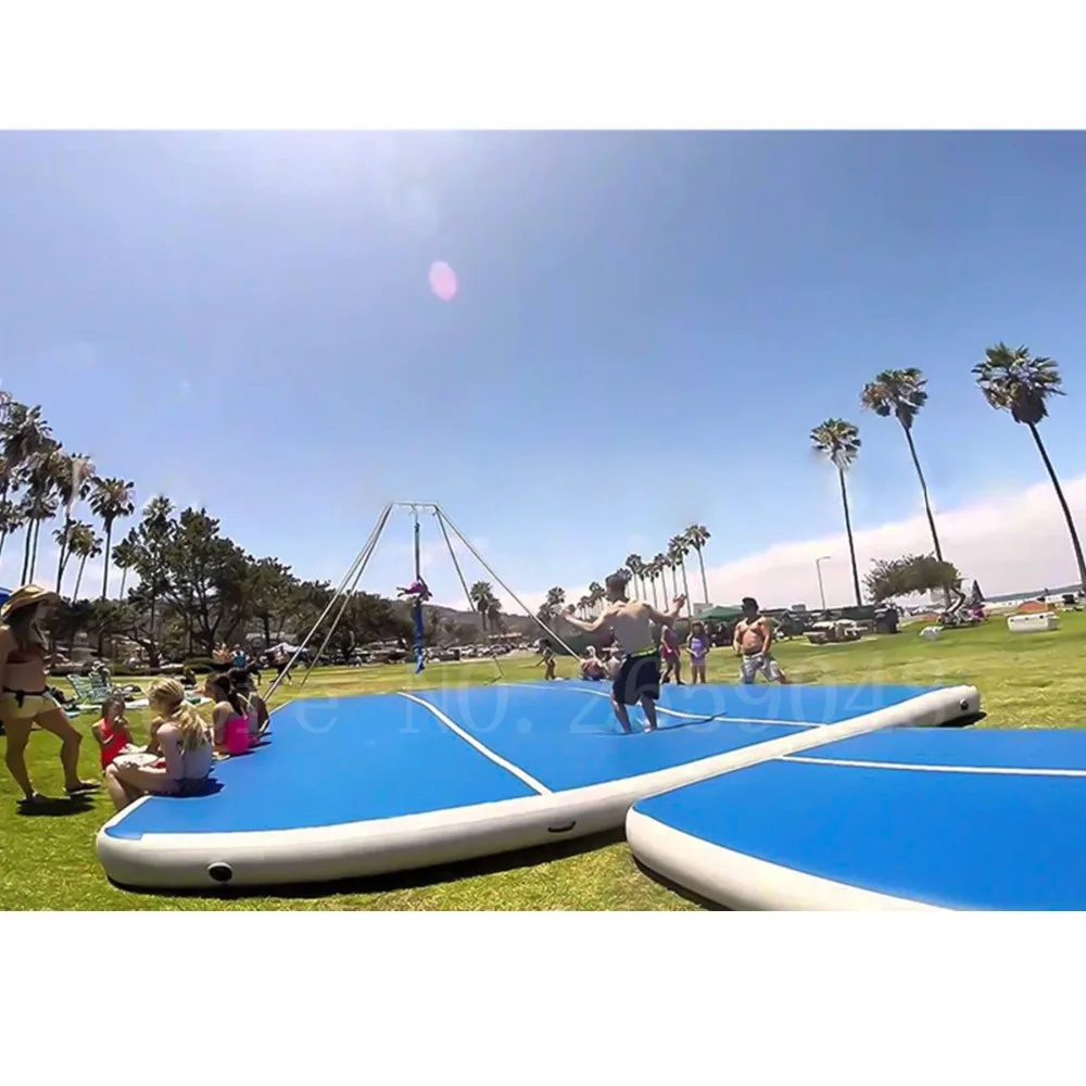 

Free Shipping Included One Pump 4x4x0.2m DWF Material Inflatable Air Track Inflatable Tumble Track Trampoline Inflatable Gym Mat