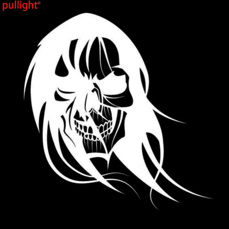 SKULL HEAD WITH HAIR BLOWING CAR DECAL STICKER SKULL HEAD WITH HAIR BLOWING CAR DECAL STICKER