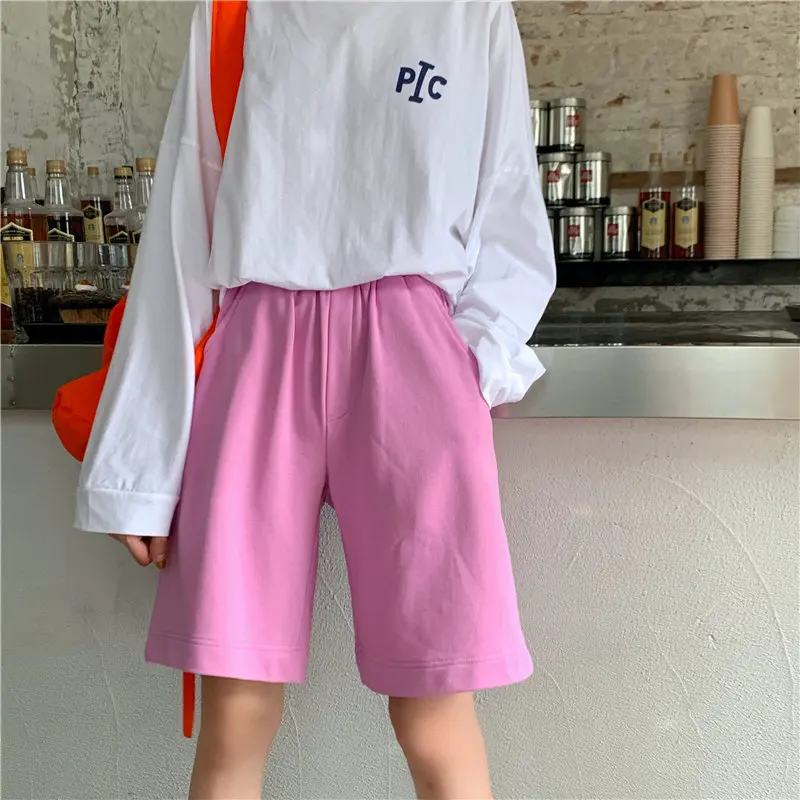 

Alien Kitty Retro Casual Elastic Waist New Summer High Waist Wide Leg Shorts Women Fashion Streetwear Solid Sexy Shorts 6 Colors