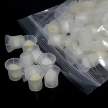 100 шт пигмент татуировки стаканчики с губками Пластиковые чернила держатель контейнеры для перманентного макияжа бровей губ Косметика