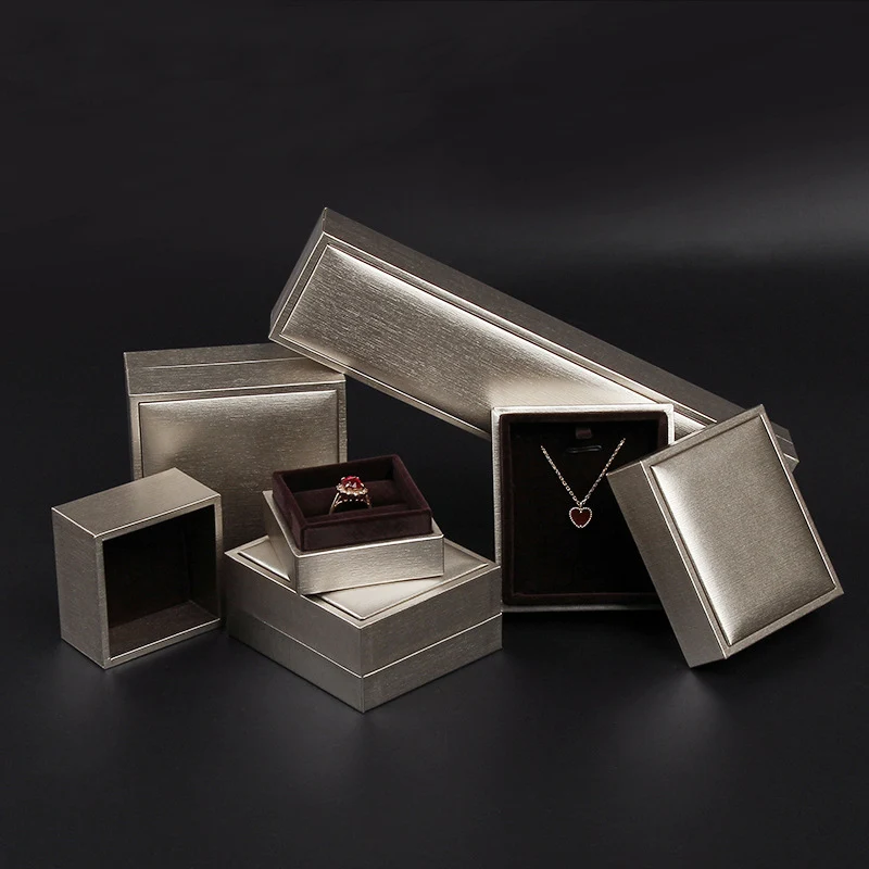 

1set Gold Paper Ring Wedding Jewelry Necklace Pendant Boxes Display Gift Box Holder Jewelry Boxes And Packaging Paper