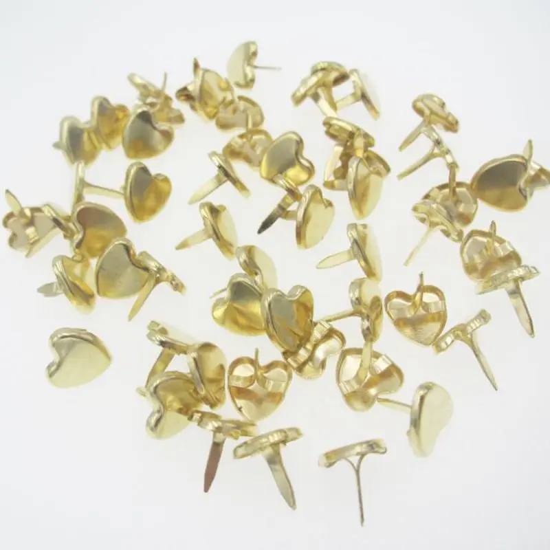 

100pcs/lot 9mm Heart Shape Rivet Metal Love rivets for Scrapbook Cards Decoration DIY Punk rock Clothes Shoes Bags Accessories