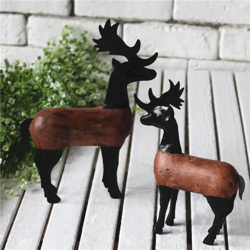 

Unique Wooden Design Kancil Handwork Wooden Beer Decor Figurines Table Sculpture Home Miniatures Craft European Wedding Decor