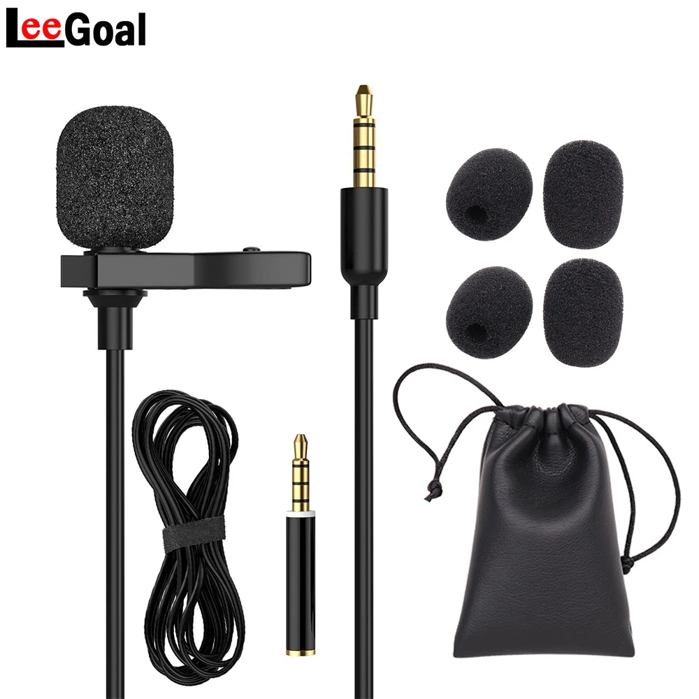 9pcs/set 3.5m Long Cable Omnidirectional Metal Microphone 3.5mm Tie Clip Mini Audio Mic for Speech Lectures Meeting |