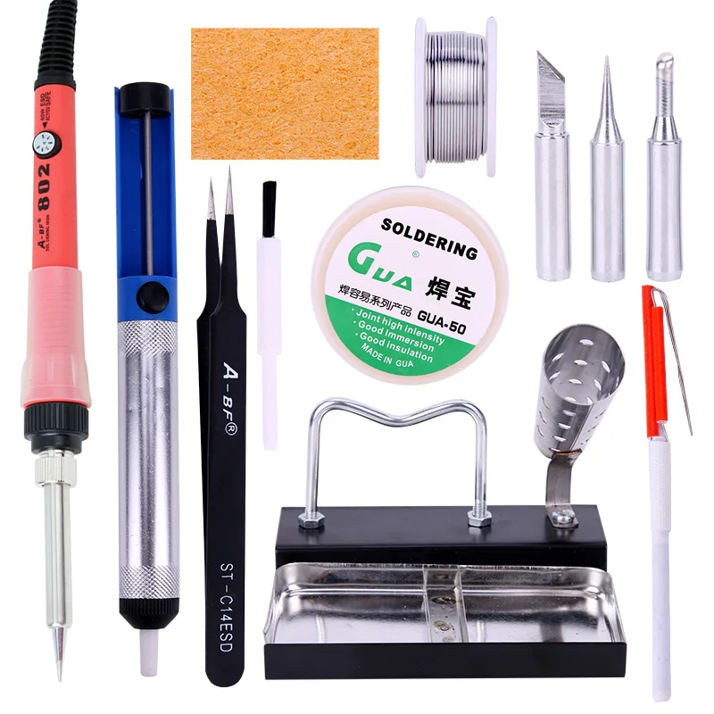 

A-BF HS802 Portable Soldering Iron Temperature Adjustable 110V 220V Electric Solder Iron Mini Heat Pencil Repair Set 60W