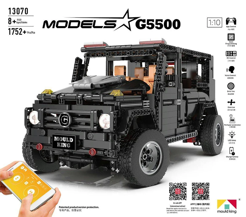 

In Stock Mould KingTechnic 13070 RC SUV G5500 AWD Wagon APP&Remote Control Car 1641Pcs Building Blocks Bricks Toys 20100