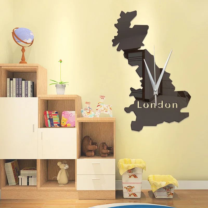 

2019 Acrylic Creative Map Wall Clock Personalized Decoration World Map Clock Custom Wall Clock Modern Design