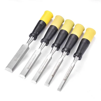 

Woodworking Flat Chisel 10mm 13mm 16mm 19mm 25mm Two-color Plastic Handle Carving Knife DIY Gadget Woodworking Tools