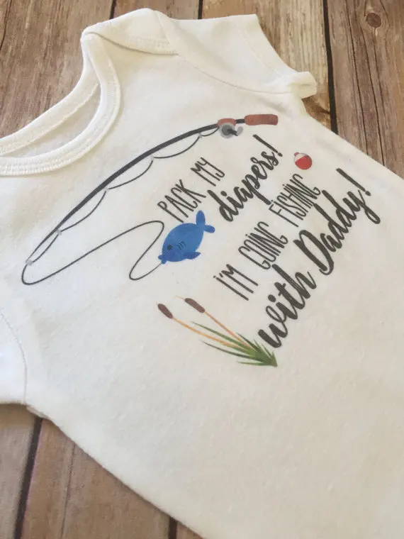 Хит продаж боди для новорожденных с надписью I'm Going Fishing with Daddy детская одежда