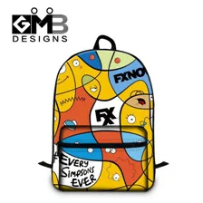  Bart Simpson Backpacks Preppy Style School Bags for Teenager Girls Fashion Women Canvas Printing Backpacks Mochilas M479