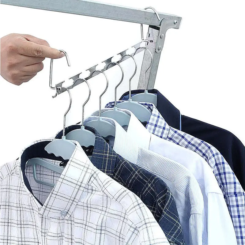 

2pcs Metal Cascade Wardrobe Closet Bar Clothes Hanger Coat Organizer Space Saver All purpose Metal Garment Hangers Durable