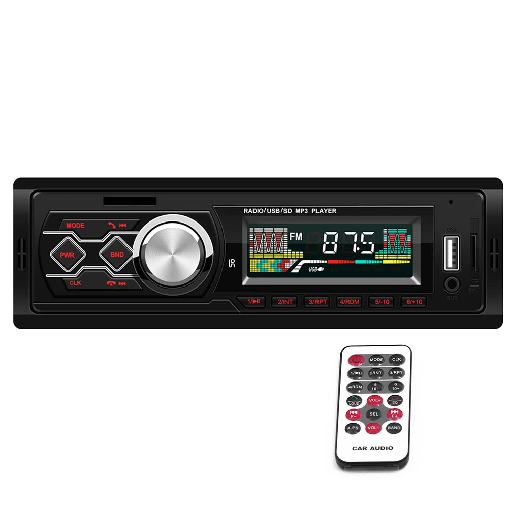 

1 Din Car Radio Player Stereo MP3 Auto Player Bluetooth Handsfree FM Aux USB 1din Autoradio Remote Control LCD Display