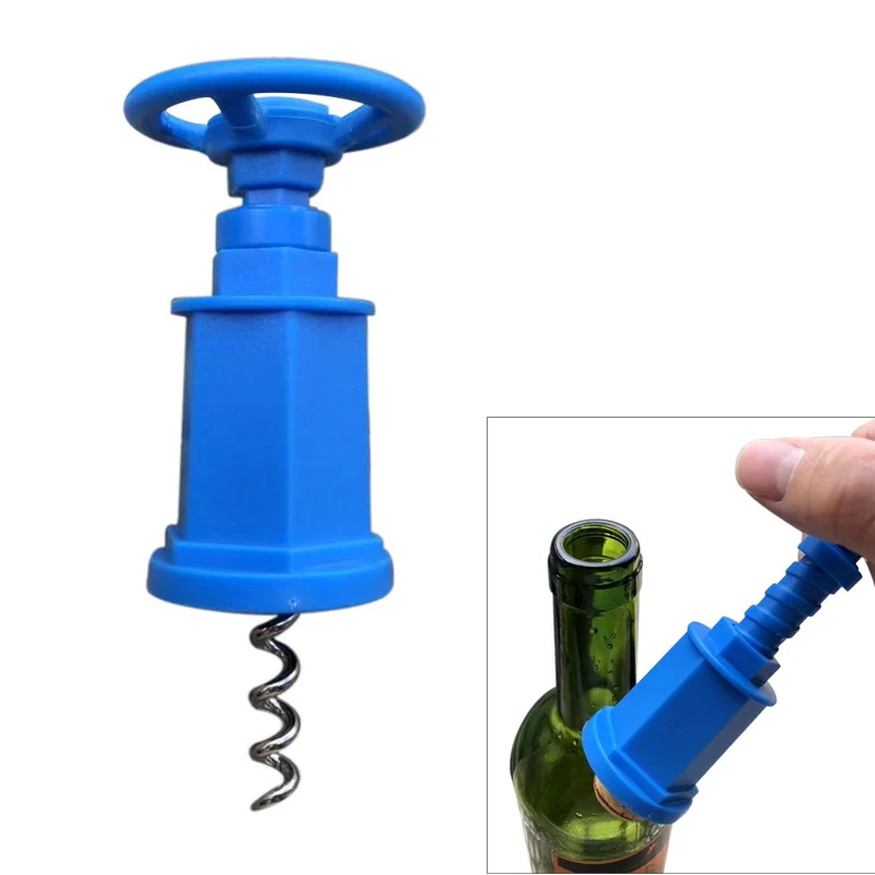 

Outdoor Stainless Steel Blue Corkscrew Manual Wine Mini Bottle Opener Cork Screw Remover Turn Corkscrew