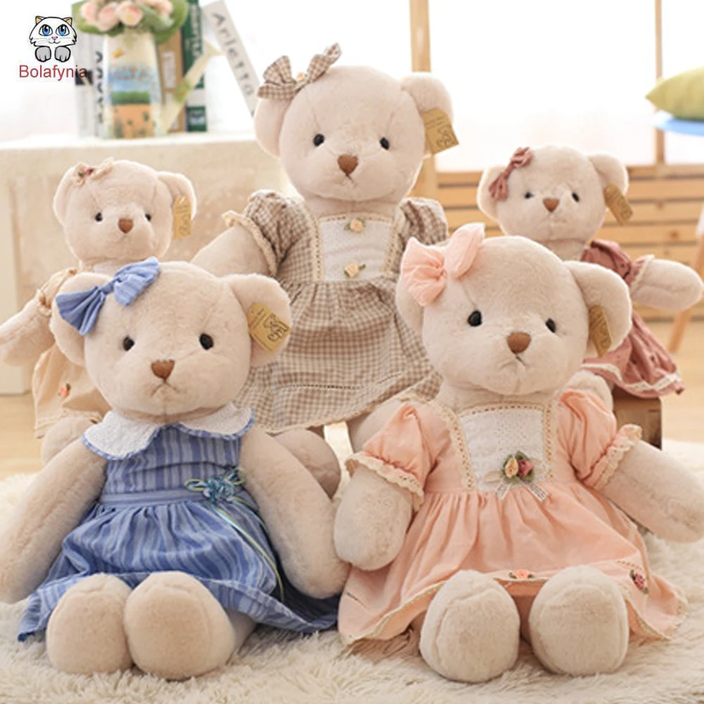 BOLAFYNIA Princess Bear Dressing Couple Teddy Bear plush toy children