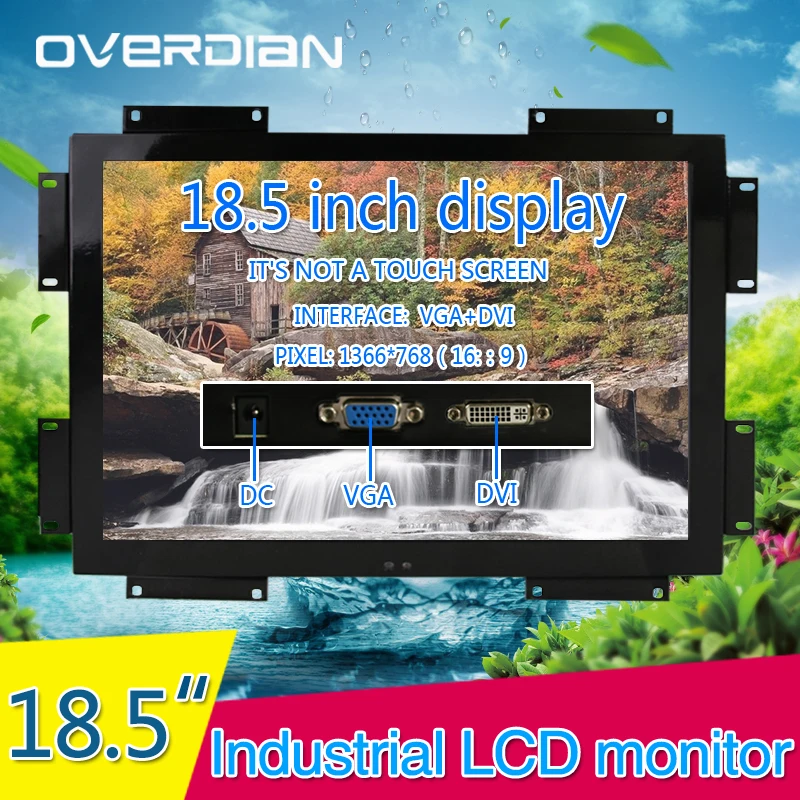 

18.5inch/18" VGA/DVI Connector Iron Frame LCD Monitor/Display 16:9 Non-Touch Screen Computer Monitor Widescreen Screen