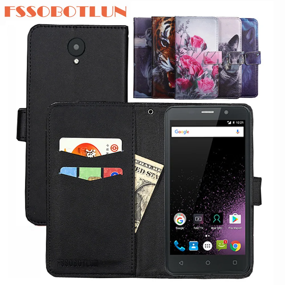 

FSSOBOTLUN 9 Colors For Tele2 Maxi Case PU Leather Retro Flip Cover Shell Magnetic Fashion Wallet Cases Kickstand Strap