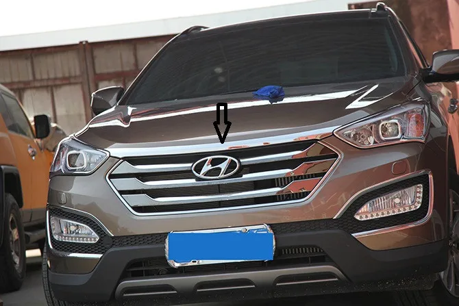 Аксессуары из нержавеющей стали подходят для 2013 hyundai Santa Fe Santafe IX45 накладка на двигатель хромированный капот