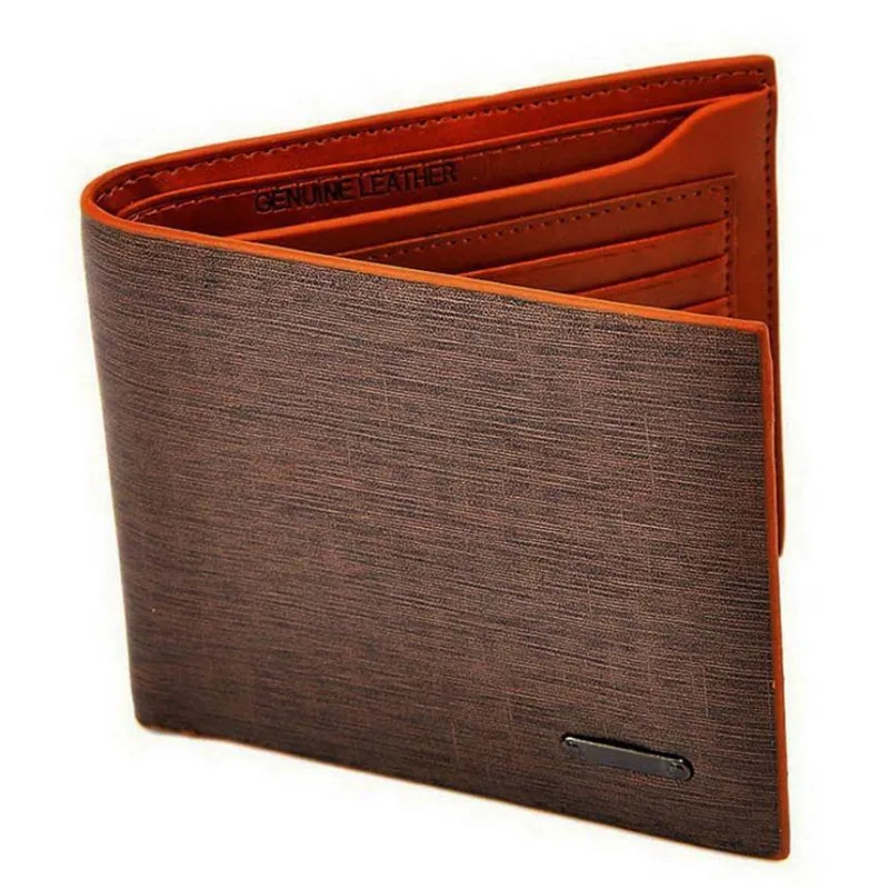 

100% High Quality Guarantee Gold Brand Leather Men's Wallet Credit Card Men Purse Clutch Bifold carteira masculina Dropshipping