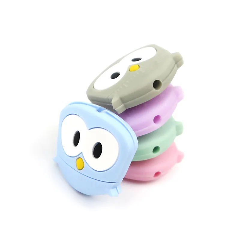 

Baby Teethers Food Silicone Beads Cartoon Little Owl Baby Teether BPA Free Teething Toys DIY Pacifier Necklace Baby Products