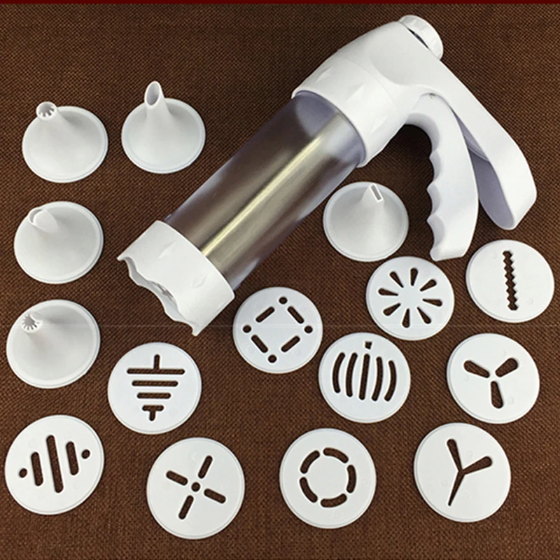 Cookie Baking Gun Extruder Bakeware Piping Tips flower biscuit Mold
