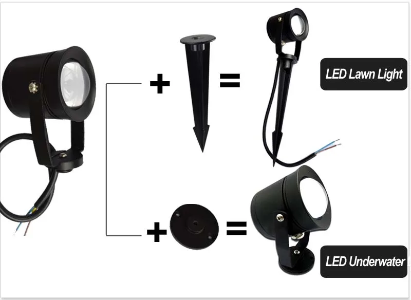 220V 12V светодиодные лампы для газонов Водонепроницаемый RGB садовый светильник с 3