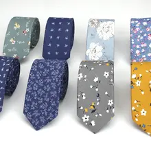 

Brand New Men's Floral Neck Ties for Man Casual Cotton Slim Tie Gravata Skinny Wedding Business Neckties New Design Men Ties