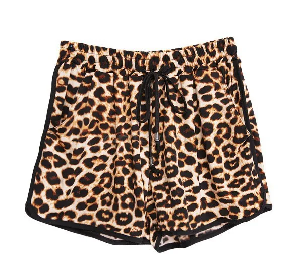 Женские летние 2017 повседневные шорты с леопардовым принтом Большие размеры s-xl Женские Короткие повседневные шорты брюки