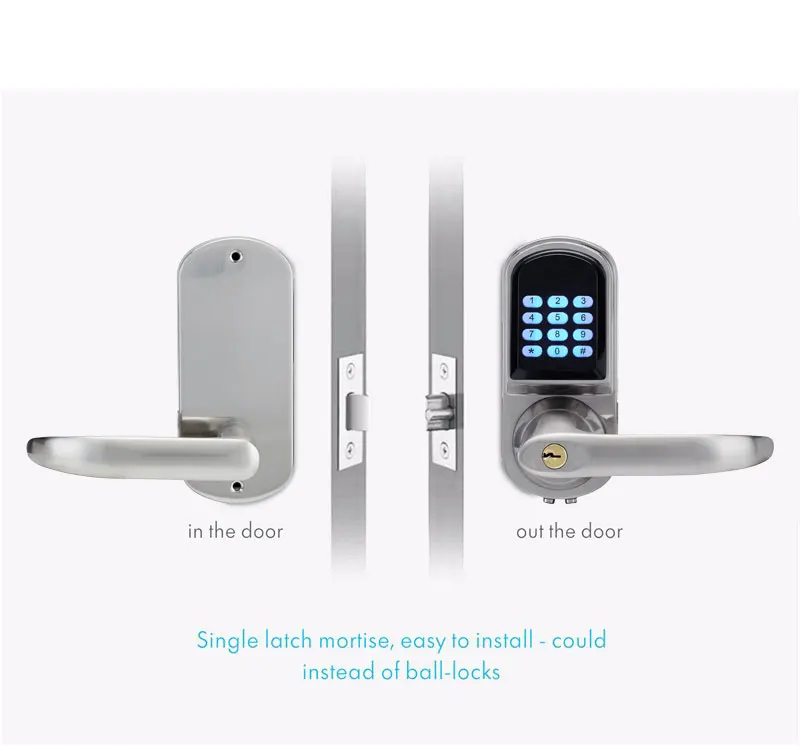 Код смарт-вход замок без ключа смартфон дверной замок Bluetooth с комбинированным сатиновым хромовым приложением с поддержкой Bluetooth