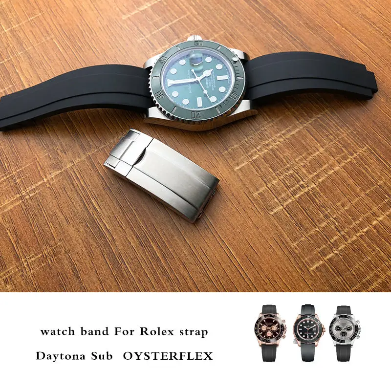 20mm 21mm Nature Silicone Rubber Watchband High Quality Watch Strap Special for Role Submariner Daytona GMT OYSTERFLEX Watch