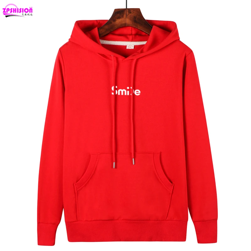 

Red Sweatshirts 2019 Hoodies Women Casual Coat Harajuku Spring Korean Style Pink Streetwear Plus Velvet Ashion Letter print