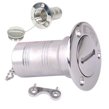 

beler 1.5inch 39mm Silver 316 Stainless Steel Boat Marine Yacht Truck Tractor Deck Gas Fuel Tank Filler With Cap And Key