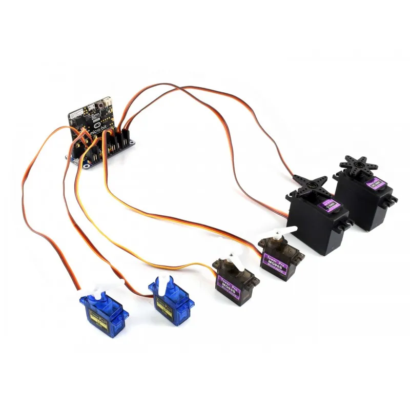 Сервопривод Waveshare для micro:bit 16-канальный 12-битный интерфейс I2C поддерживает SG90 MG90S