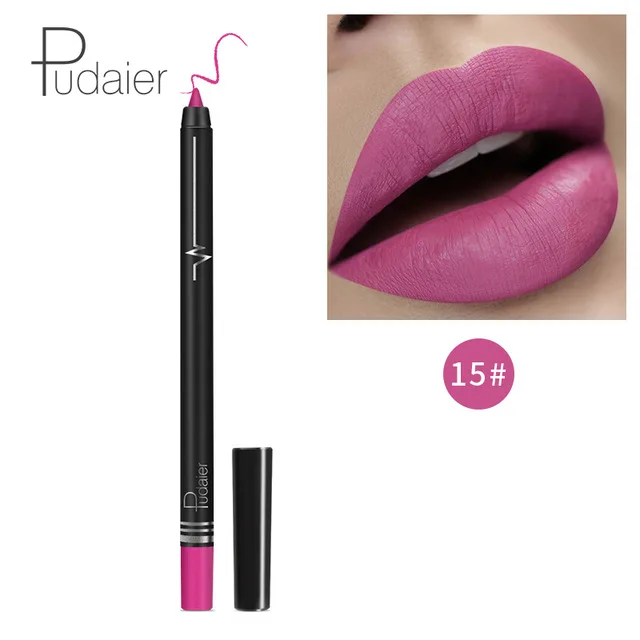 Pudaier Brand Lip Pencils Matte Lipliner Pencil Makeup Lips Matte Lipstick Long Lasting Waterproof Lip liner Pencils Tools - Цвет: 15