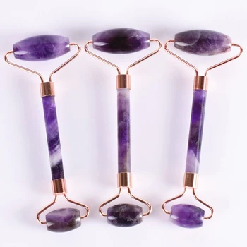 

Amethyst Face Roller Facial Neck Massage Natural Stone Jade Roller Slimming Anti Wrinkle Cellulite Facial Beauty Care Tool