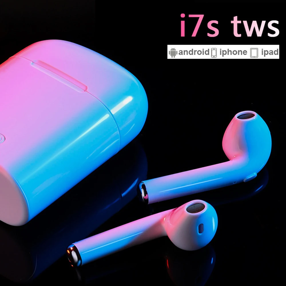 I7s TWS 5,0 беспроводные Bluetooth наушники, стерео наушники-вкладыши, гарнитура с зарядным устройством для всех Bluetooth планшетов, смартфонов, наушников