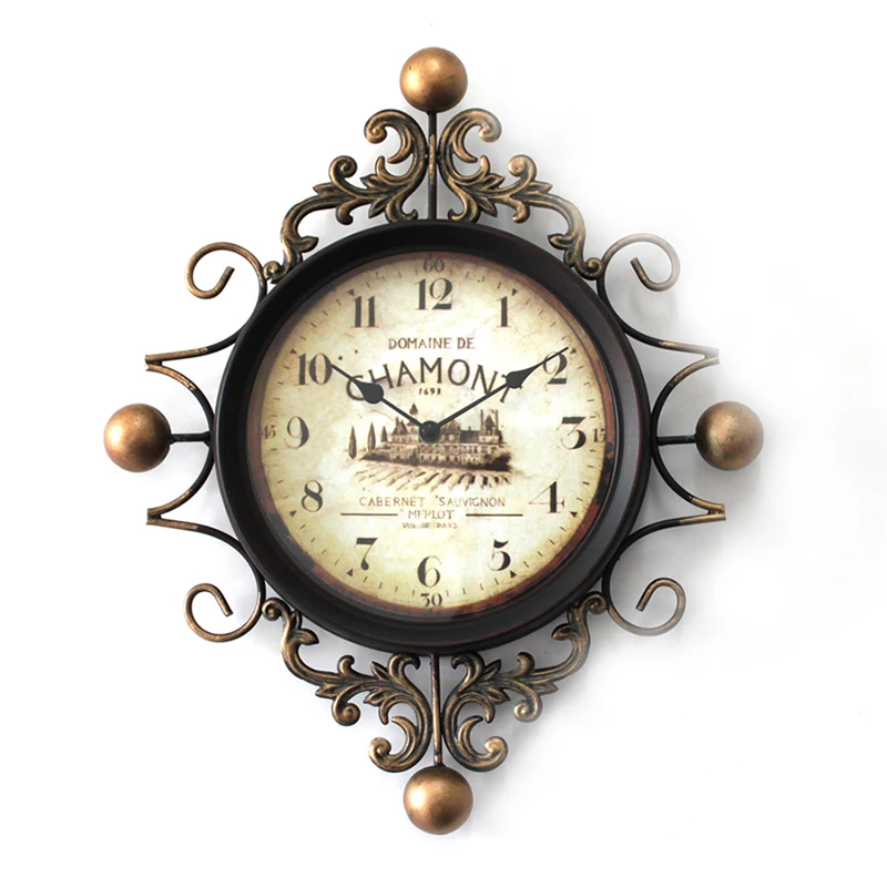 

Wall Clock Duvar Kloki European Relogio Parede Luxury Vintage Quartz Watch Silent Decorative Bedroom Parede Home Decor DDN428