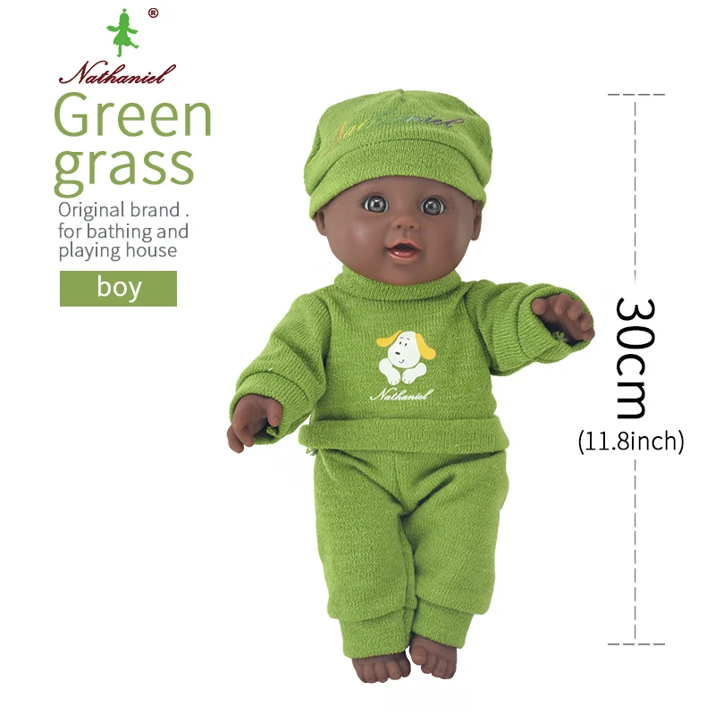 Африканские черные 12 дюймовые куклы для девочек reborn baby boneca corpo inteiro de silicone reborn baby doll реалистичные дети - Цвет: 24