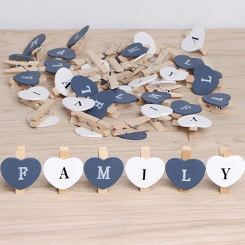 

1set Cute Craft Clips wooden pins for photo Paper Peg Pin Clothespin Frame Photo set with 30M hemp rope wedding home decor
