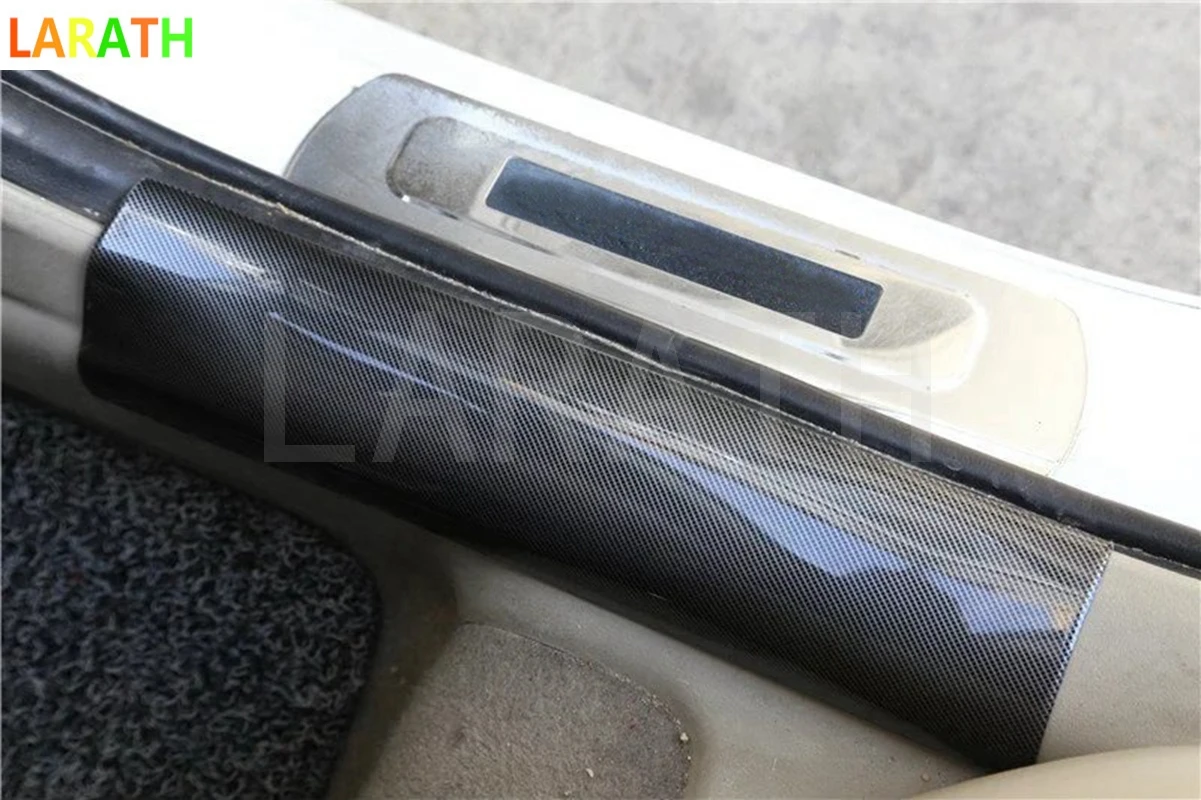Для mitsubishi lancer 2010 2011 2012 углеродного волокна Дверь сил Скребок накладки на пороги