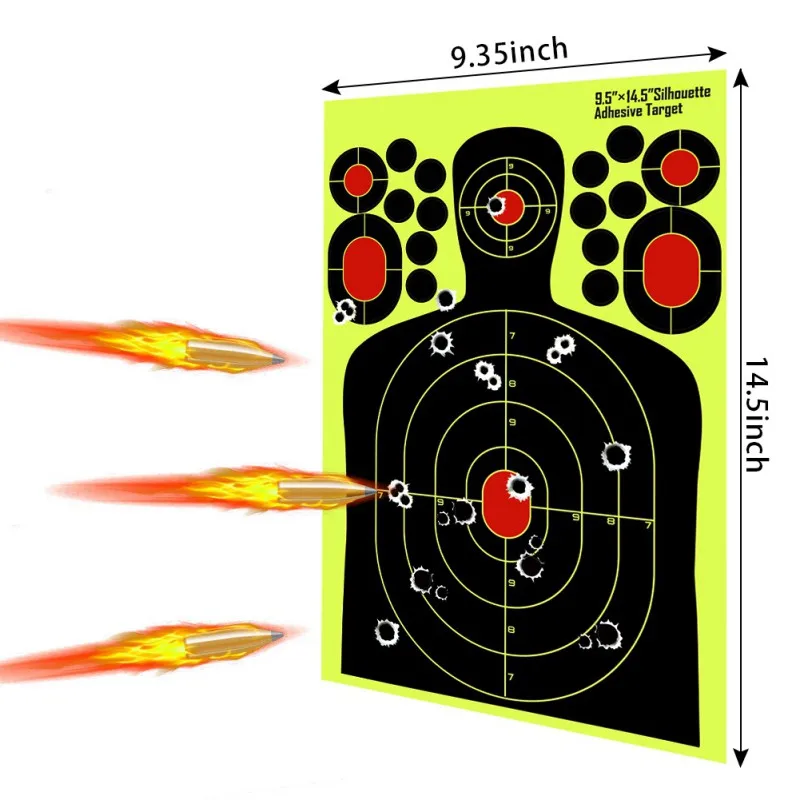 10 ПАК/100 пак/50 Пак/30 Пак реалистичные 9,5x12,5 дюймов цели для стрельбы клейкая бумага, рулон упакован не сложенный