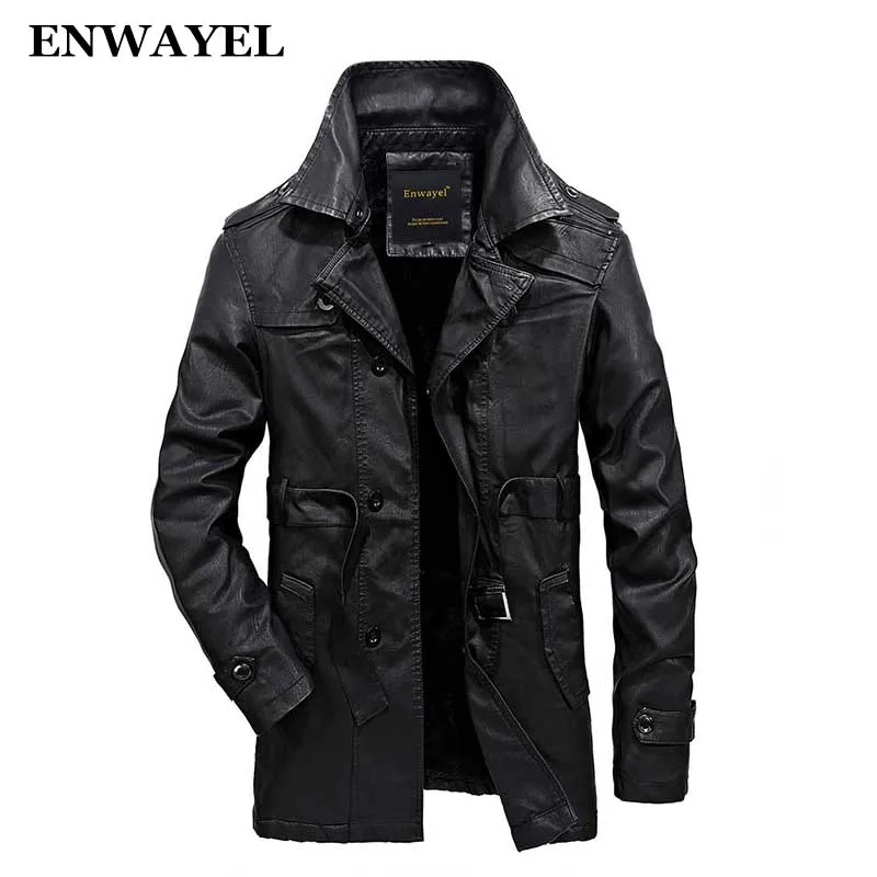 BETTONAL Winter luxury Fashion vintage Faux Leather Jacket Men Thick