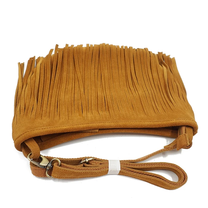 LilyHood 2023 Women Genuine Leather Long Fringe Shoulder Bag Tassel Boho Hippie Gypsy Gothic Rock Music Feminine Shoulder Bag