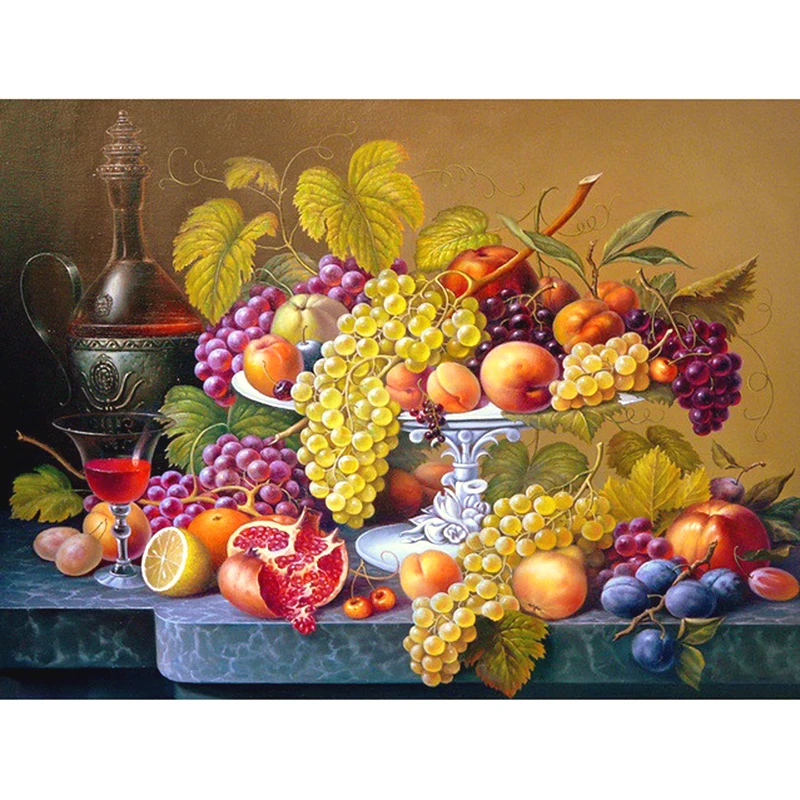 

New Diamond Mosaic Diamond Embroidery Beads Still life fruit 5d diy Diamonds Cross Stitch Painting Inlay Handwork home decor art