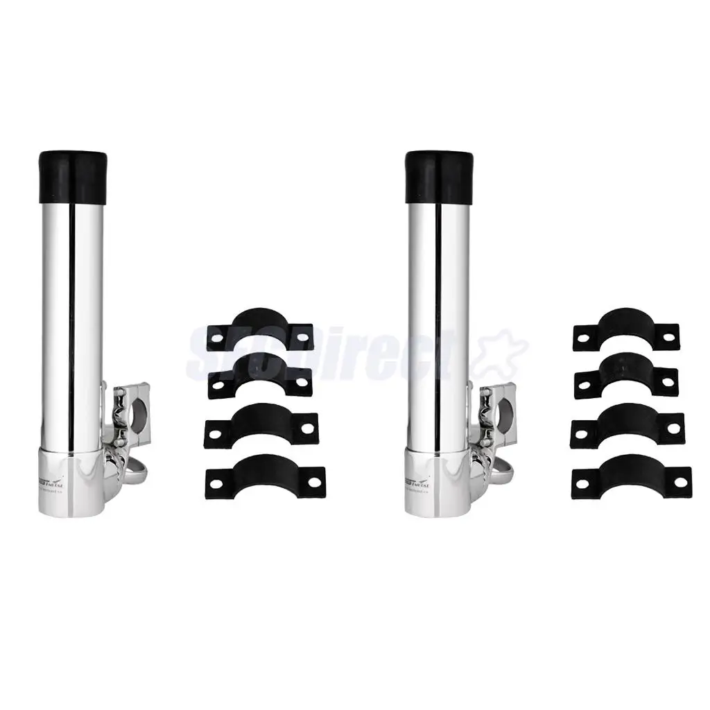 2Pcs 360 Degree Rotation Stainless Steel Clamp-on Fishing Rod Holder for Rails 1 2Pcs 360 Degree Rotation Stainless Steel Clamp-on Fishing Rod Holder for Rails 1